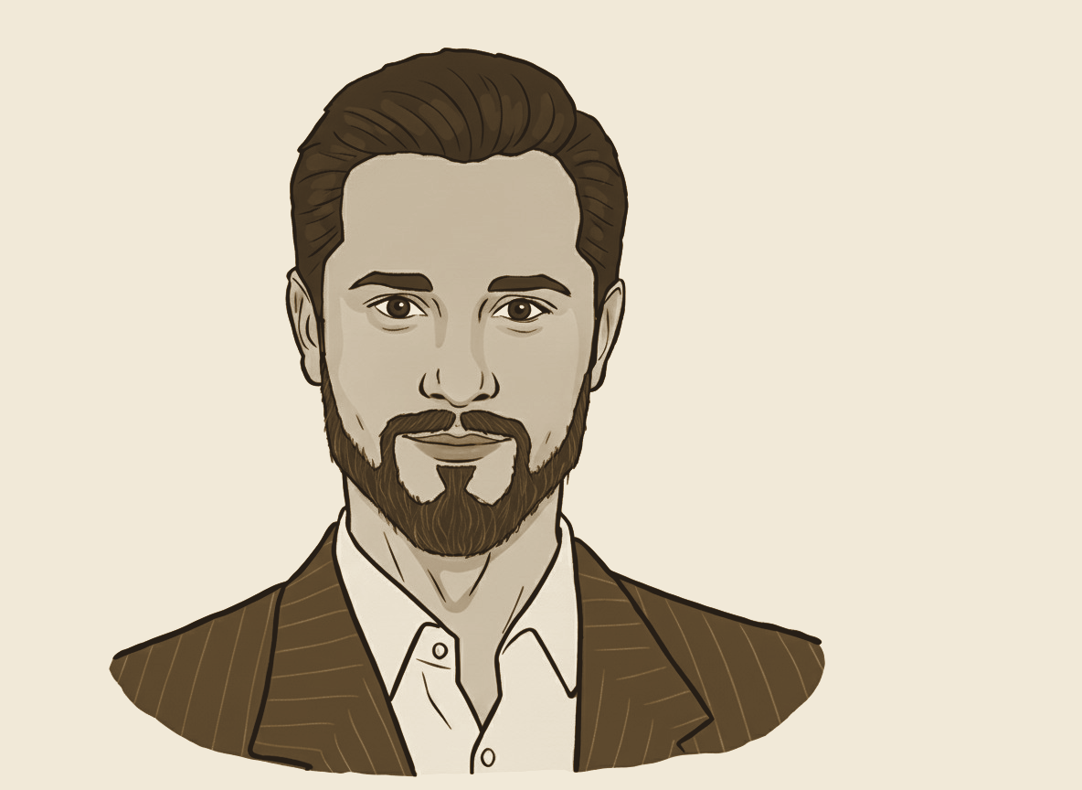 Illustrated portrait of Dr. Mohamed Elansary